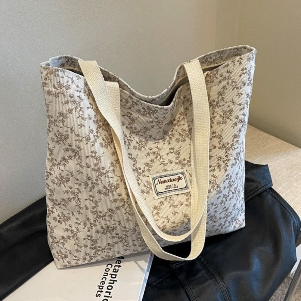 Corduroy Fabric Shoulder Bags Tender Color Handbag Trendy Casual Bags Women