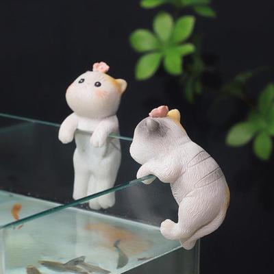 Miniaturowe Wiszące Figurki Kotów Doniczka Wazon Nakładka Żywiczne Kocię Sadzarka Wieszak na Doniczkę Statuetka Kota do Bonsai Terrarium Krawędź Dekoracje Ogrodu Wróżek