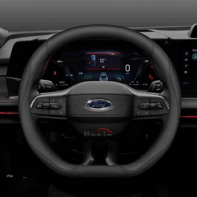 Leder-Autolenkradabdeckung für Ford Edge Puma F150 Kuga Mk1 Mk2 Escape Maverick Galaxy Taurus Equator Explorer 2000 - 2026