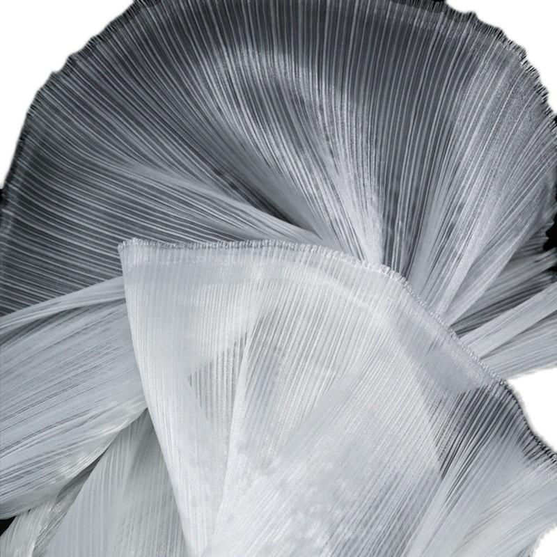 Shiny Pleated Organza Fabric for Elegant Wedding Dress Styling