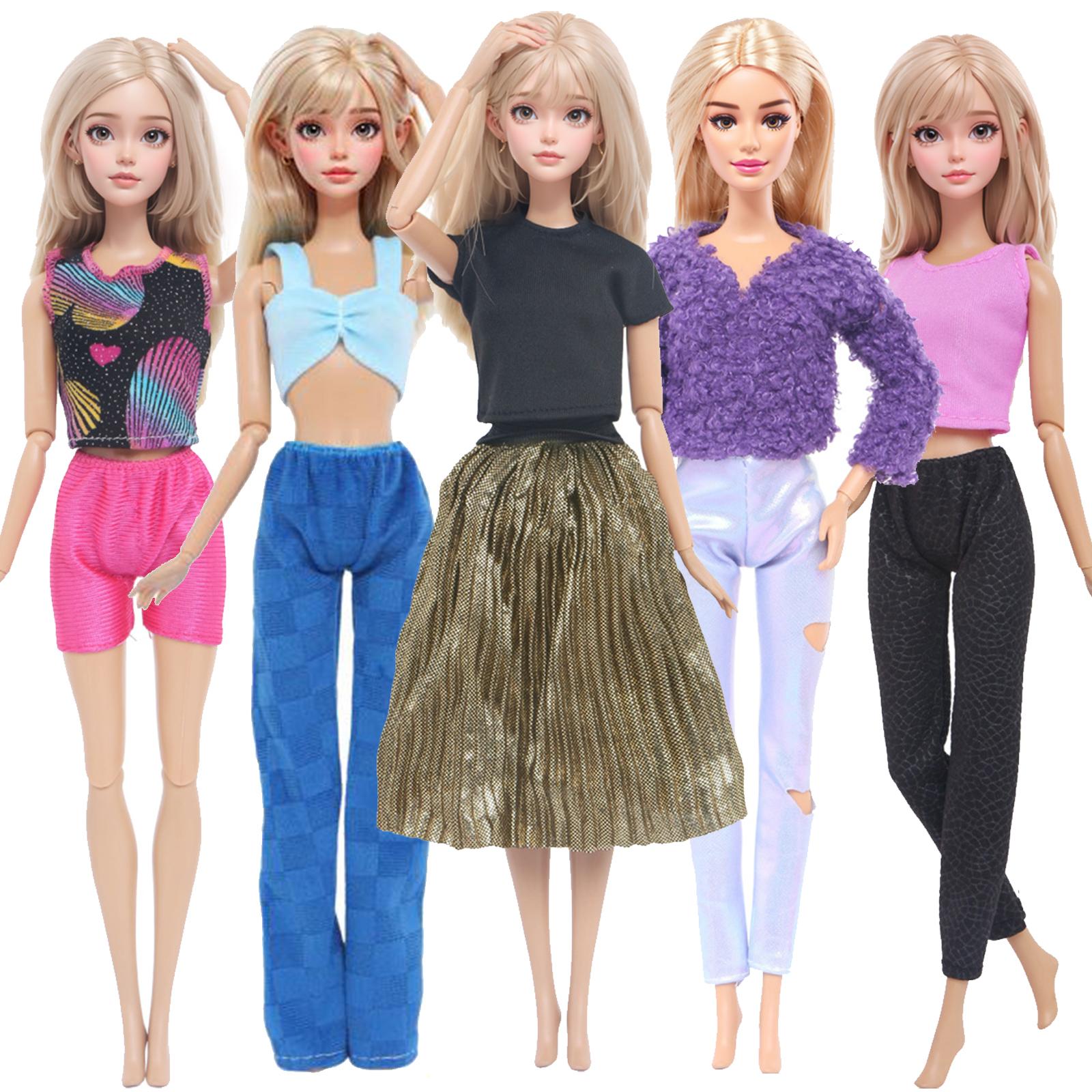 

Мода Змішаний Стиль Вбрання Барвиста Весільна Вечірня Сукня Футболка Штани DIY Аксесуари Одяг для 11.5 Ляльки Дитяча Іграшка