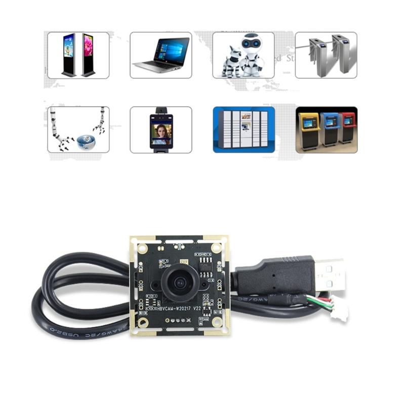 USB 1280x720 OV9732 Video Camera Module 1MP 60°/160°/180° Adjustable Manual-focus Lens Monitoring Module Plug and Use