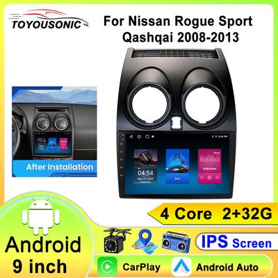 Car Radio Android 13 Auto Radio Carplay For Nissan Qashqai J10 Rogue 2008-2013 Car Radio Multimedia Player WIFI DSP 2