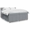 VidaXL Slat Bed Base with Mattress Light Grey 200x200cm Fabric 3287189