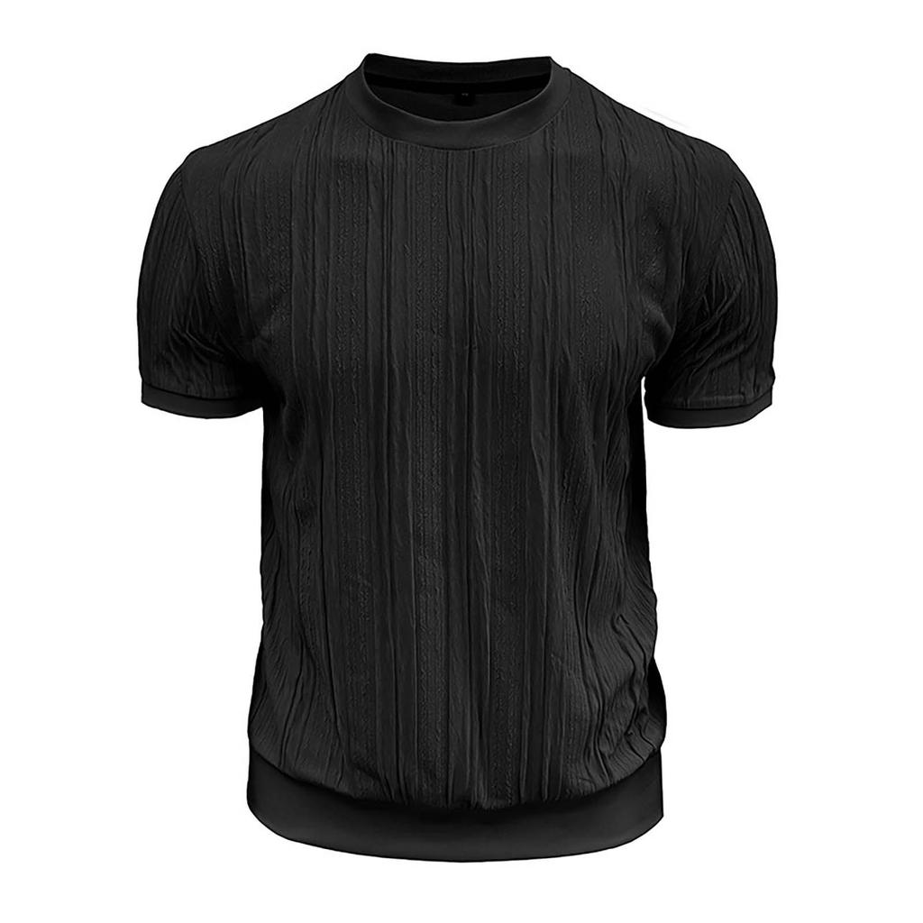 Herren Sommer Casual Kurzarm T-Shirt Rundhals Strickhemd