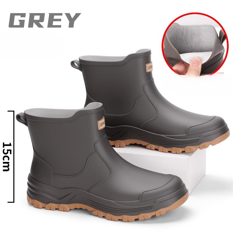 Non-slip Waterproof Short-tube Rain Boots Thickened Outdoor Fishing Rubber Boots Men