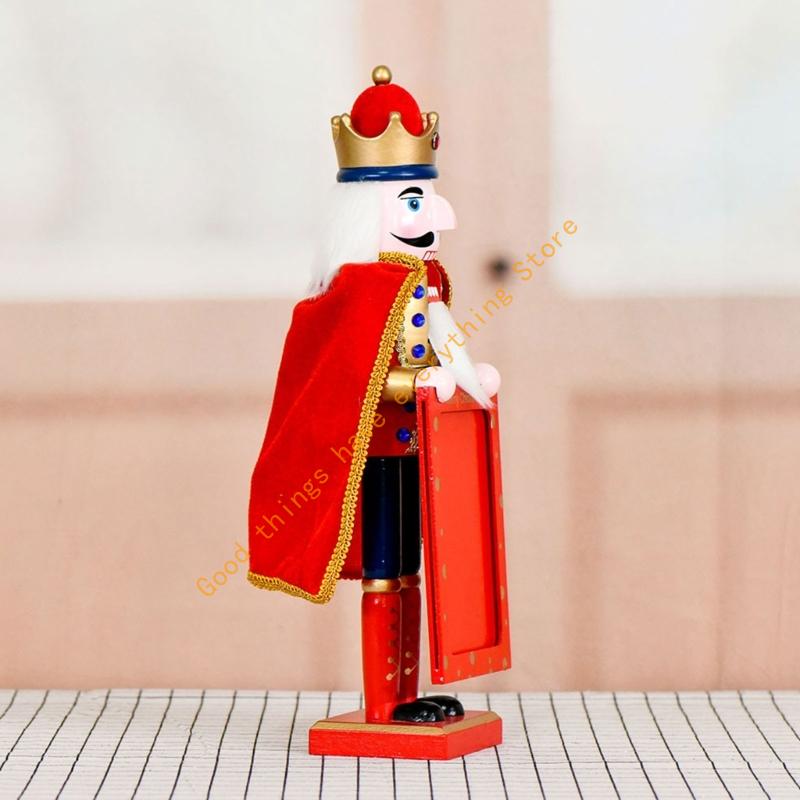 Christmas Nutcrackers Ornament Wooden Nutcrackers Christmas Decorations Figures Puppet Home Decors for Christmas Desktop 55KF