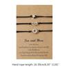 3Pcs Friend Card Bracelet European and American Creative Alloy for Sun Moon Star Circle Woven Bracelet Fashion Jewel