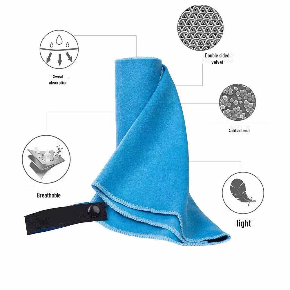 Microfiber Yoga Fitness Towel: Portable, Sweat-Absorbent, Double-Sided Quick-Dry Fleece for Running and Swimming.