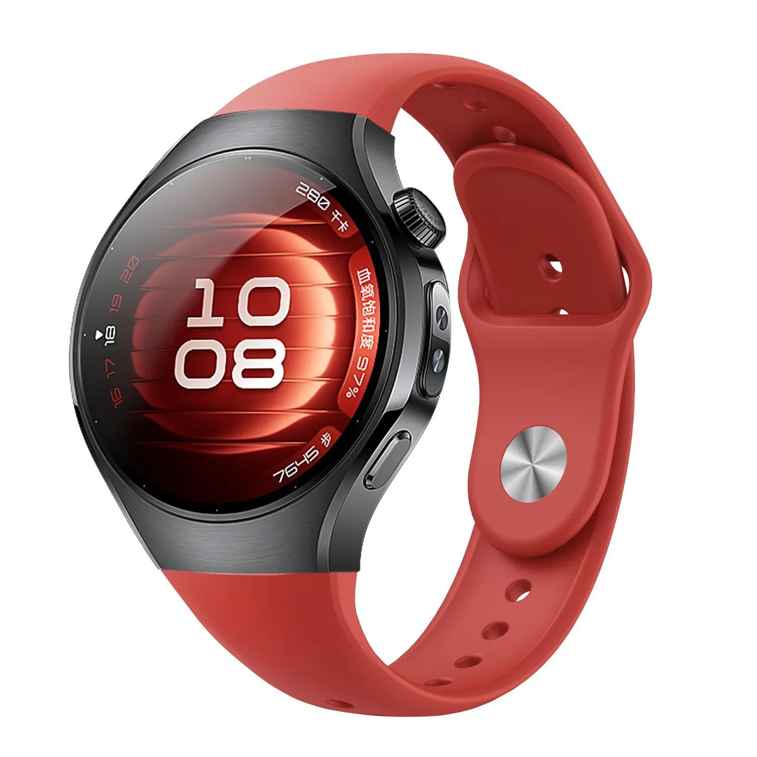 

Мягкий силиконовый ремешок для часов без зазоров для Huawei Watch 5 46 мм, спортивный браслет для Huawei Watch 5 42 мм, ремешки для часов Huawei Watch 5 42mm красный