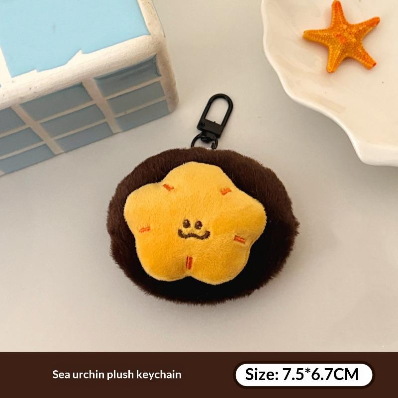 Cute Creative Marine Animal Plush Keychain Cartoon Fun Octopus Starfish Pendant Backpack Decoration Pendant Plush Doll Gift