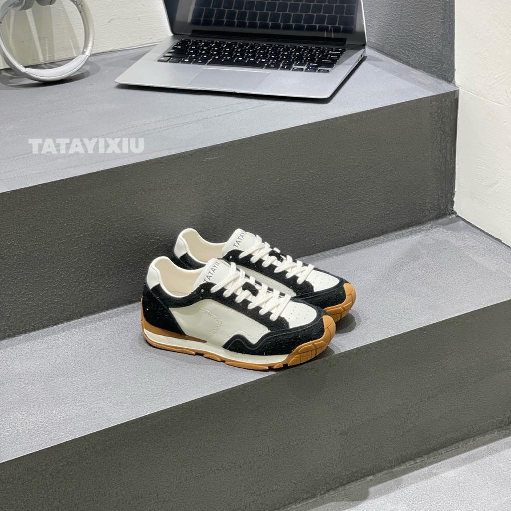 Leather Contrasting Color Platform Forrest Gump Shoes Women's Sports Shoes 2025 Spring and Autumn New Casual Versatile Board Shoes German Trainin