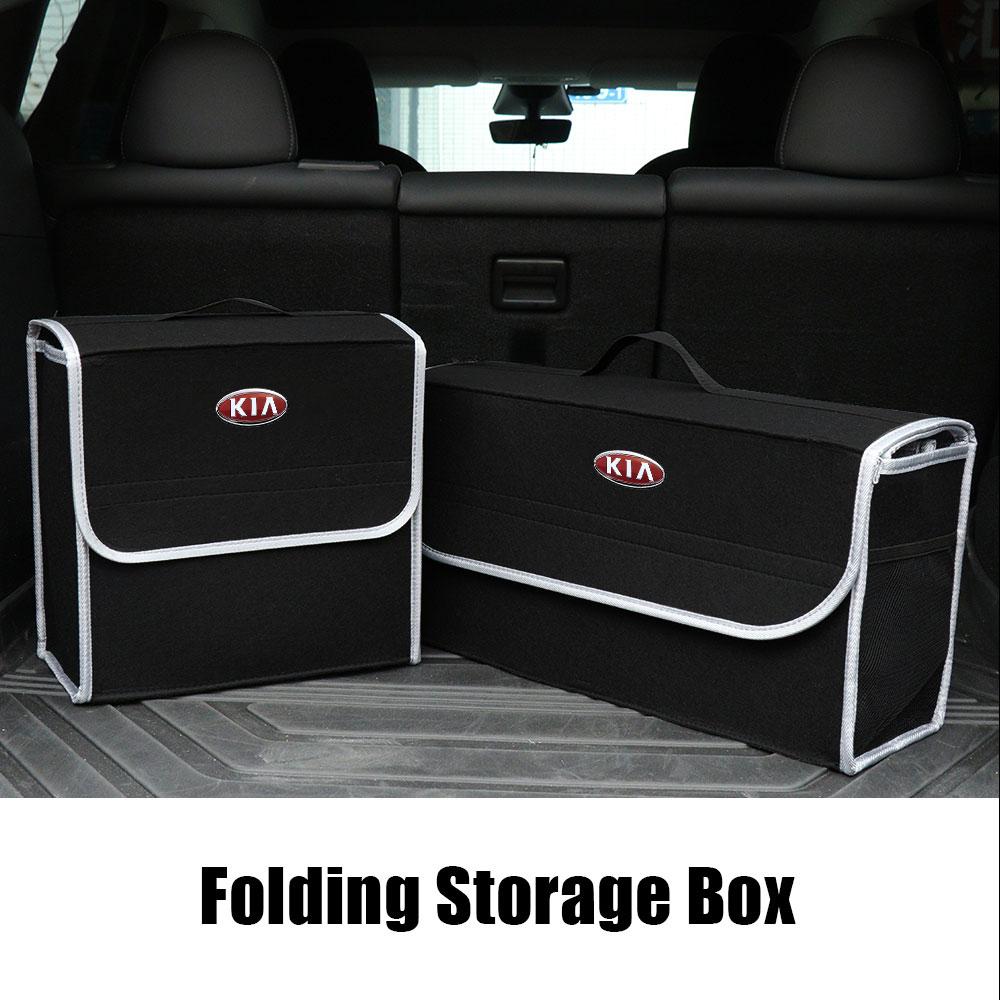 1Pcs Fashion New Car Soft Felt Storage Bag Organizer Cars Foldable Trunk For KIA Cerato Sportage R K2 K3 K5 Sorento Sportage R Rio Soul Car Accessorie