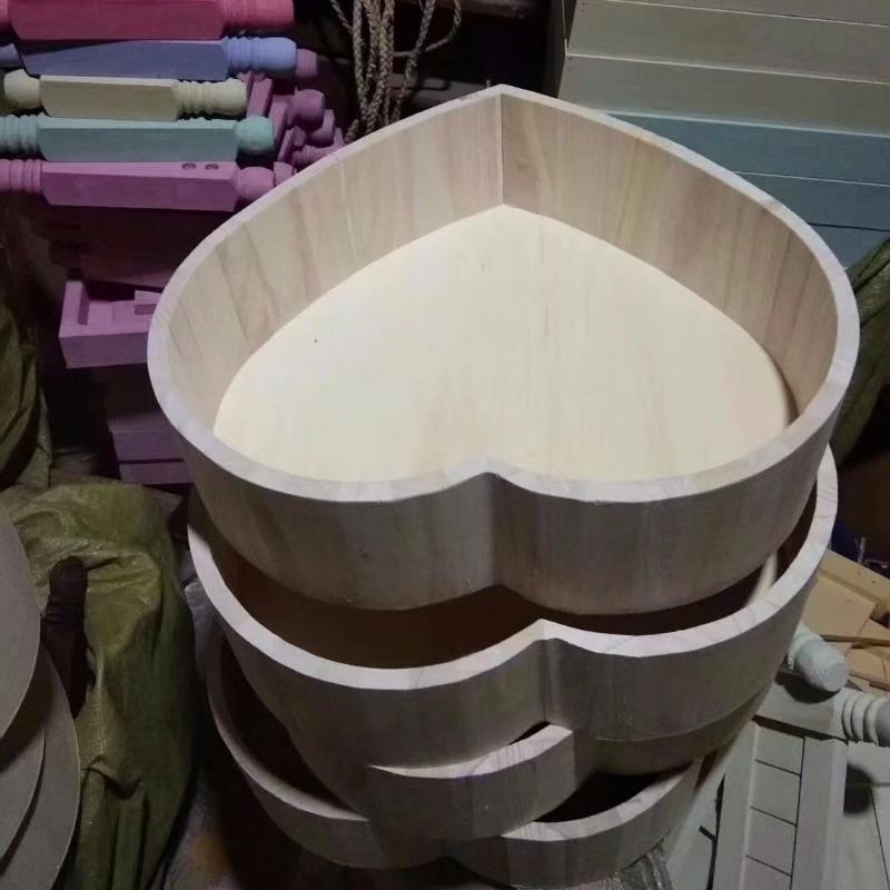 Baby Bed Set Heart Shape Box Vintage Wooden Basin Newborn Posing Gear Safe Photo Shooting Accessories For Newborn Portrait Props