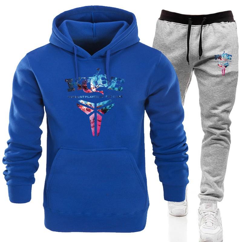 Kobe Bryant Memorial Hoodie Set Mens Black Mamba Streetwear Starry Sport Tracksuit Winter