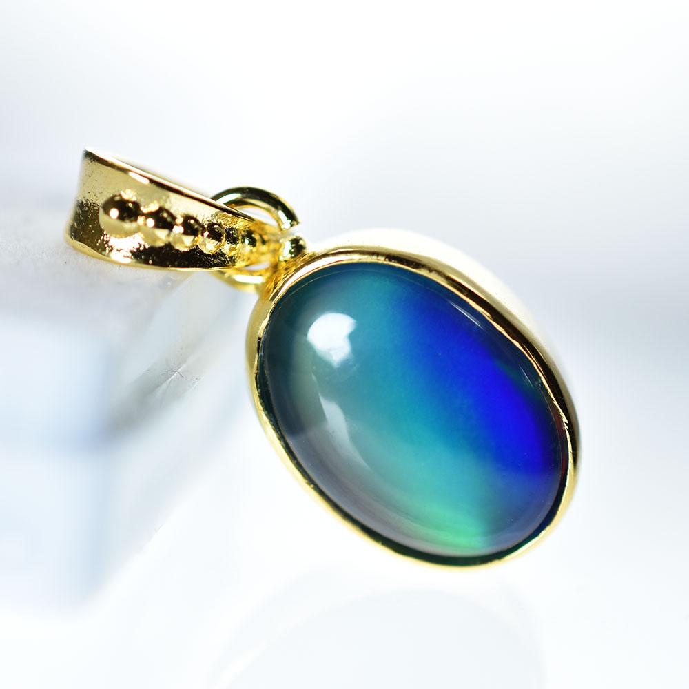 CERTIFIED Natural 15.90 Ct Opal 18K Gold Plated Multicolor Loose Gems Pendant MY.PDG-331-NS