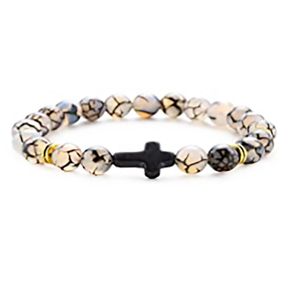 JYL TS Bracelet  Black Cross Elastic Style Brings Protection And Positive Energy black dragon pattern светло-голубой