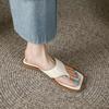 Square Toe Flip-flops Women 2025 Spring and Summer New White Outer Wear Light Casual Commuting Flat Bottom Cool Slippers
