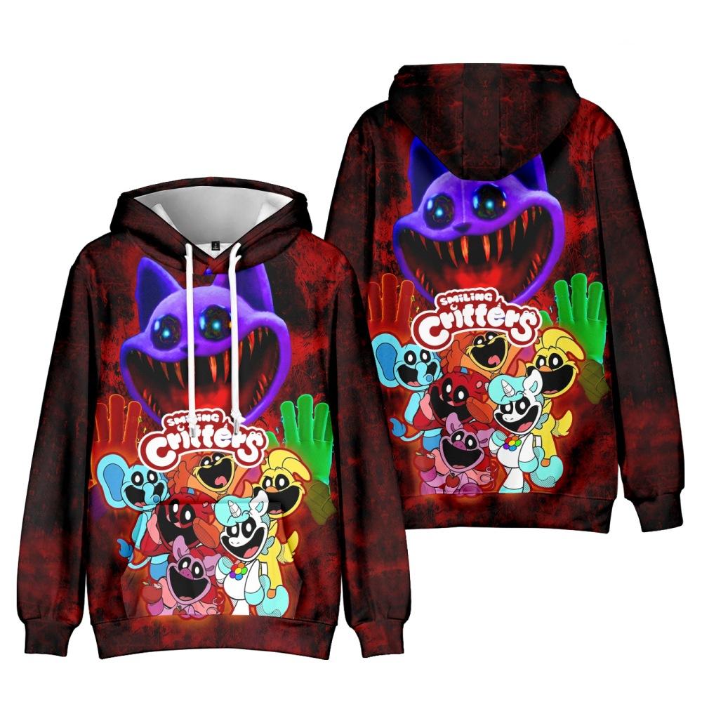 New Smiling Critters Hoodie Sweatshirt for Mens Womens CARTOON Printed Cool Streetwear S