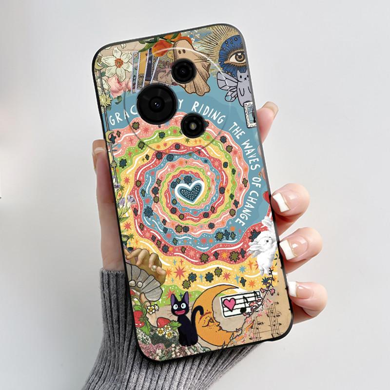 Casing For TCL 60 SE 605 / TCL 60 / TCL 60R 5G Phone Case Aesthetic Cute Cat Astronaut Soft Silicone Black Protective Back Cover
