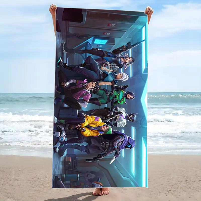 Valorant Print Beach Towel, Large Soft Quick Dry Towel for Beach Camping Swimming