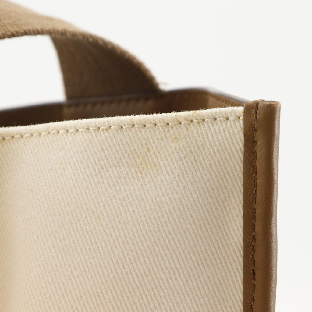 Anya Hindmarch Tote Bag Brown / White canvas/leather Women Used
