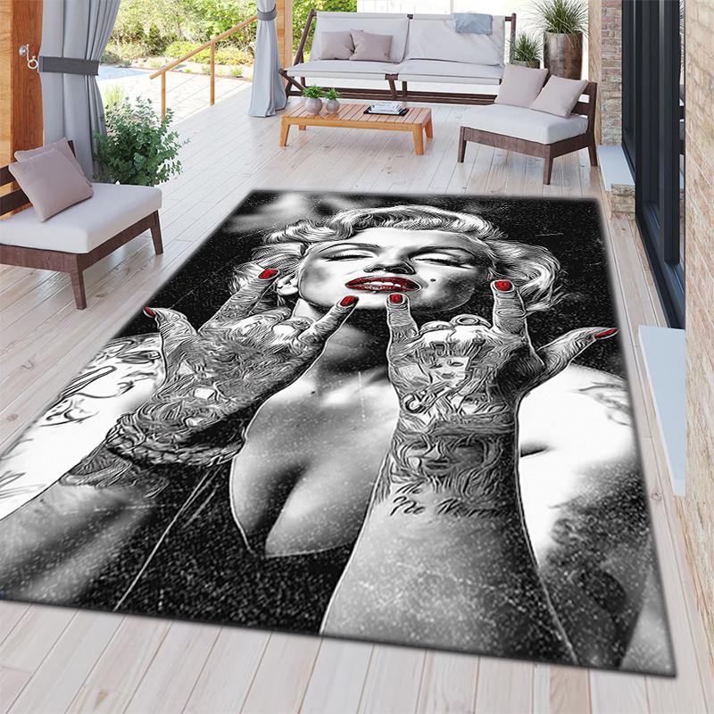 800 Square Meters of Carpet Featuring The American Icon Marilyn Monroe, a Soft Mat Ideal for Protecting The Floor in Offices, Homes, And Bed