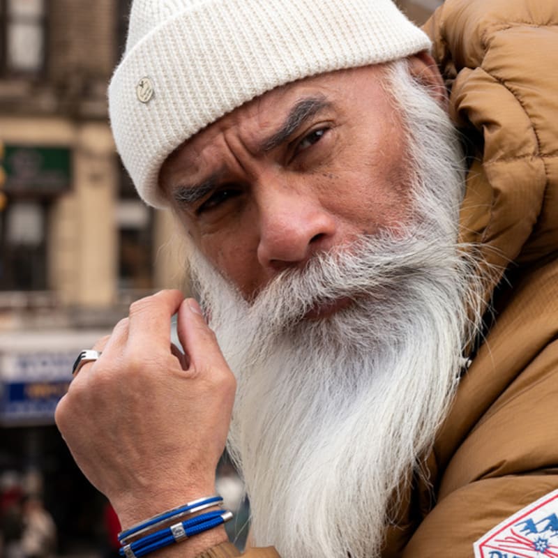 PIG & HEN Signet 7 Rope Ring - Navy X Silver