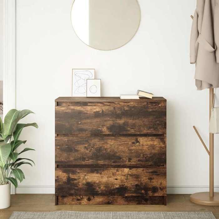 VidaXL Buffet Smoked Oak 80x35x76 Cm Engineered Wood, Storage Furniture, Kitchen Storage Furniture, Furniture of 861737