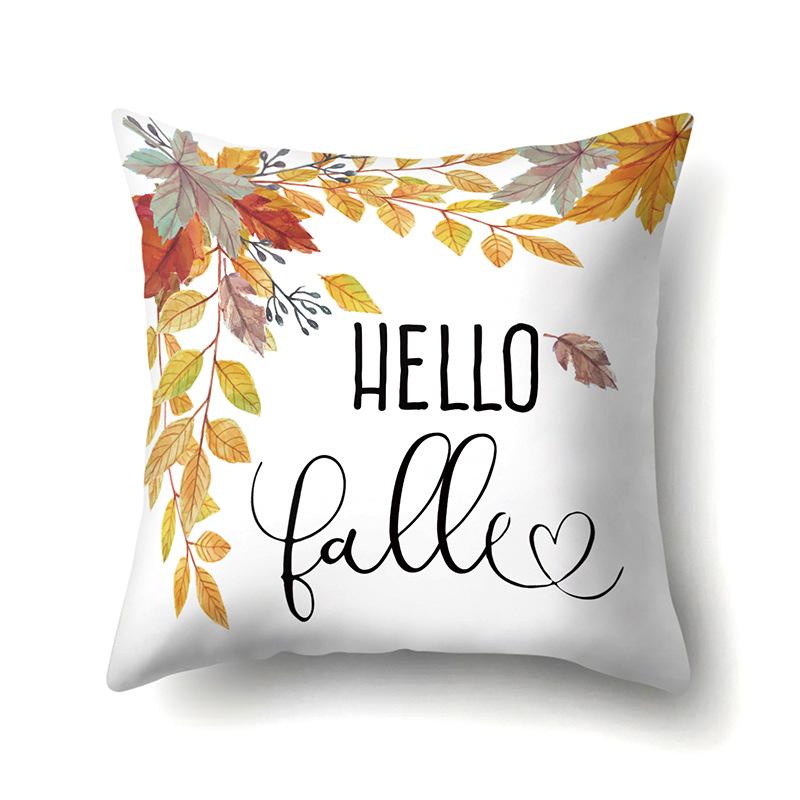 Thanksgiving Pillowcase Blessing Maple Leaf Pumpkin Sofa Cushion Cover Office Home Living Room Pillowcase