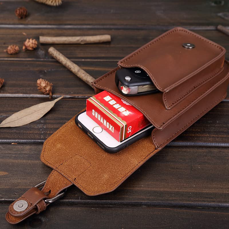 Scissor Scissor Waist Leather and with Belt Loop and Carabiner Hook k-cocochi Bag, Case, Pouch, Suede, Brown,