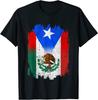NEW LIMITED Mexirican Mexico Flag Puerto Rico Flag Boricua Chicano T-Shirt