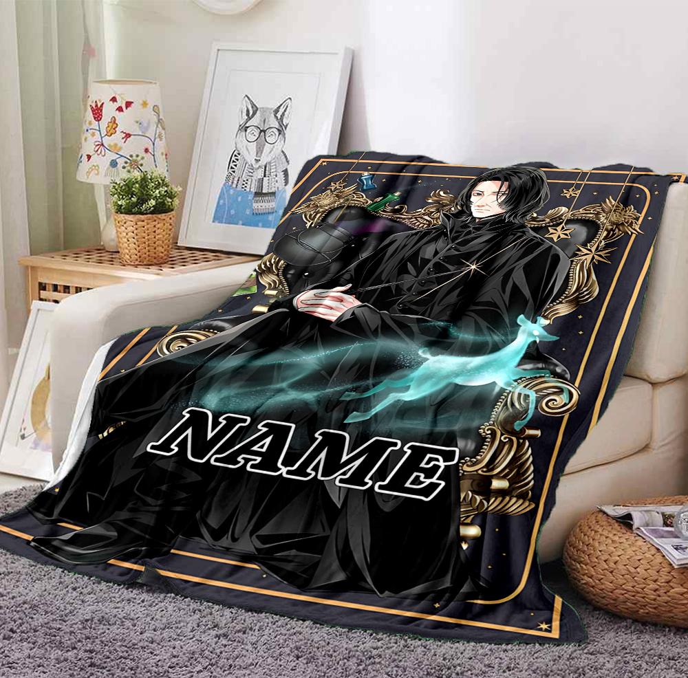 Custom Name Floral Fantasy Flannel Blanket Throw Blanket Soft Warm Sofa Bed Home Decor Unique Gift