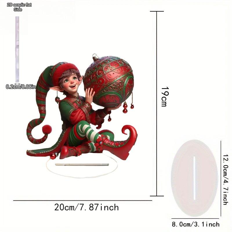 Christmas Elf - 2D Flat Acrylic Desktop Ornament, Wall Decor Art, Four Seasons Decoration, Novelty Home Decor