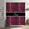 Shower Curtain With Black Pink White Stripes Glitter Rhinestones For Bathroom Decor Customizable Name 36X72 Inch