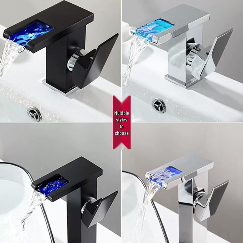 TLXT Color-Changing Temperature Control Waterfall Basin Faucet