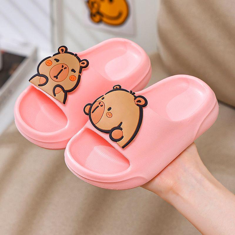 Capybara Kids' Non-Slip Summer Slippers - Soft Sole, Cute Design for Boys & Girls, Indoor Use