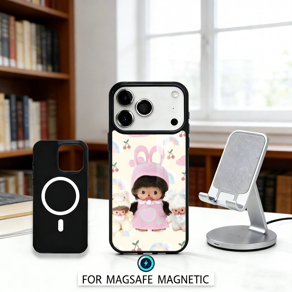 Cute M-Monchhichis Phone Case For iPhone 17,16,15,14,13,12,Pro,Max For Magsafe Magnetic Wireless Charging