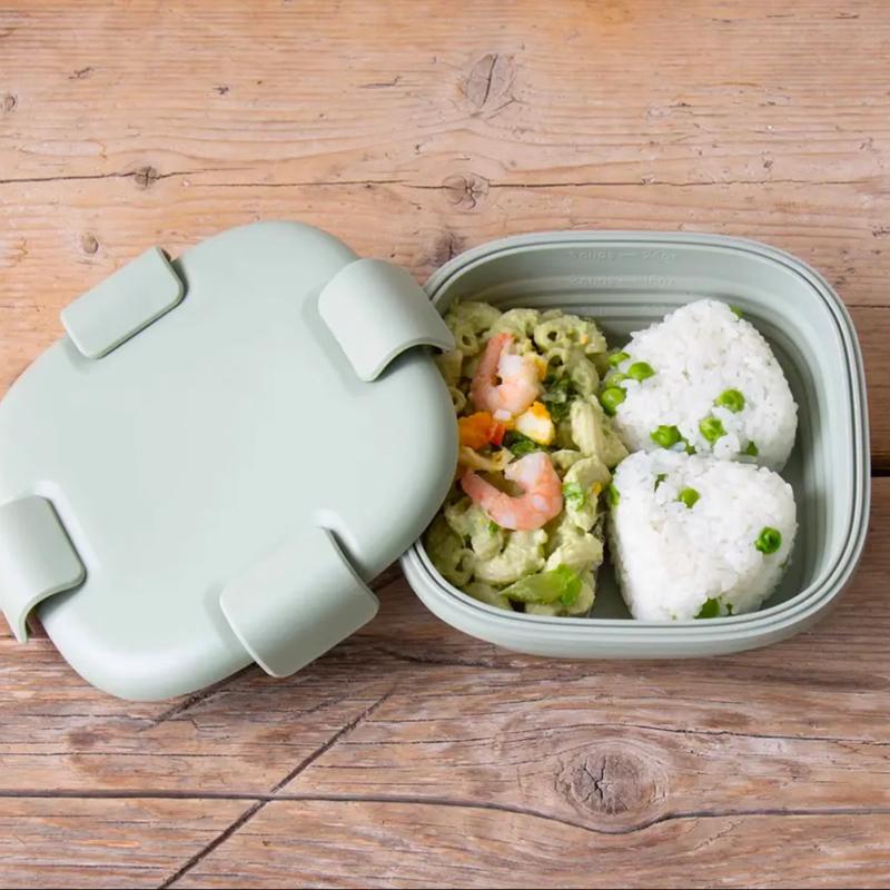 1 buc Bol de prânz pliabil pentru călătorie Bol de salată reutilizabil Depozitare alimente Bol de picnic pentru exterior Sigur pentru microunde și mașina de spălat vase