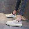 Knitted Mesh Platform Single Shoes, Women's Large Size Sports Wind Round Head Fly-woven Foot Cover Lazy Loafers