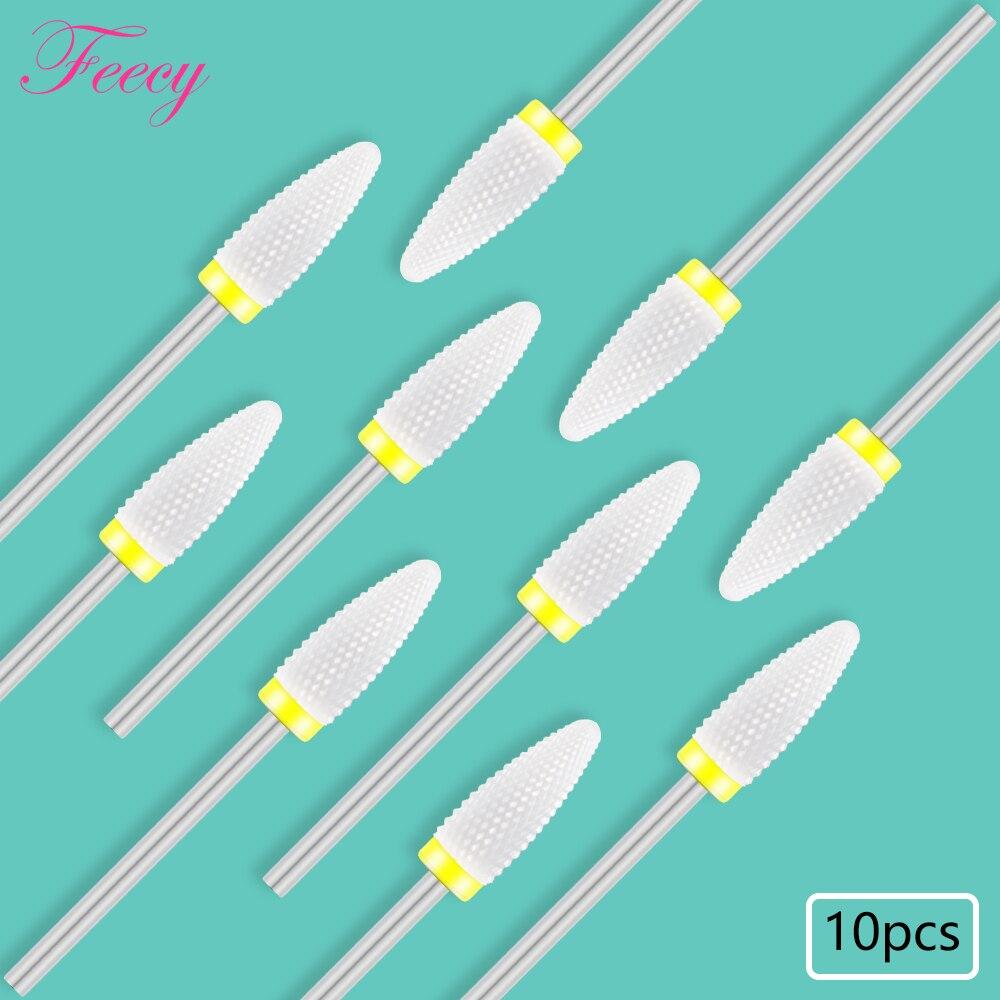 10PCS Milling Cutter For Manicure Set Ceramic Nail Drill Bits Cutters for Removing Gel Varnish Manicure Machine Accessories Mill