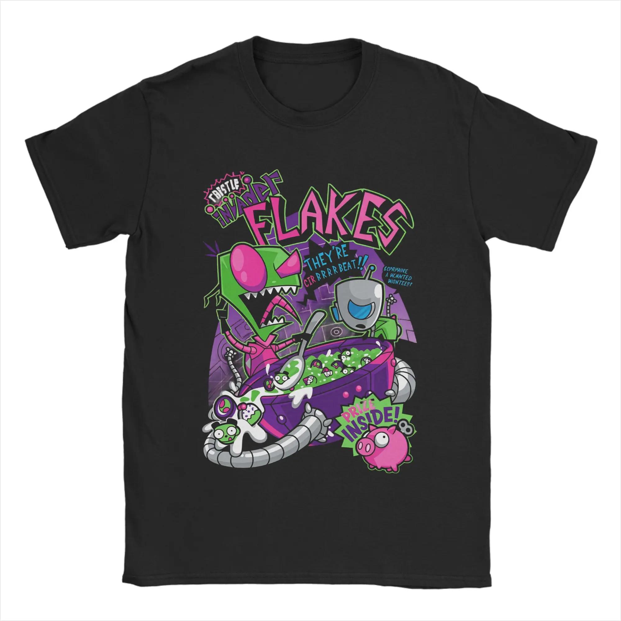 Invader Zim Irken Flakes Cereal Graphic Unisexs Cotton Short Sleeve ONeck T Shirt S