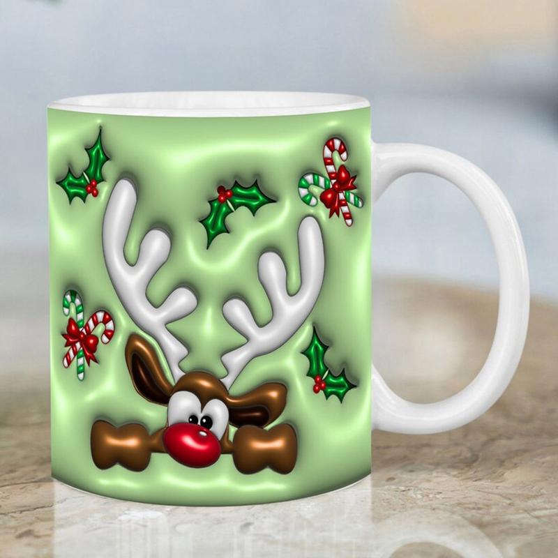 Christmas Character Cups Ceramic Holiday Coffee Mugs 3D Christmas Mugs Christmas Mugs Santa Cups For Hot Coffee Cold Tea Friends