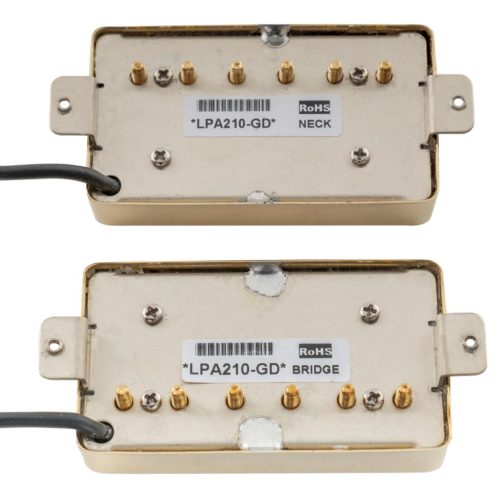 Artec LPA210 Alnico 5 Covered Humbucker Pickup for Les Electric Gold of Paul-Style Guitar, (Set 2)