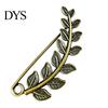 Bird Design Brooch Vintage Bronze Safety Pin, Large Feather Leaf Flower Lapel Coats Decorative Pin Men Women for Coats, Jackets, Hats, Bags