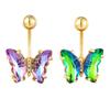 Colorful  Butterfly Navel Piercing Belly Button Rings Woman Body Jewelry