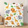 Fflannel Blanket 1pc Animal Cartoon Variety Combination Soft Comfortable and Warm This Nap Blanket/sofa Blanket Is Suitable for Al