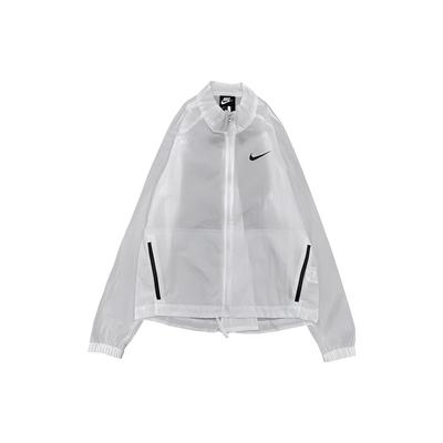 Printed Logo Zip-Up Long Sleeve Jacket Spring Women Jackets White DC3942-100