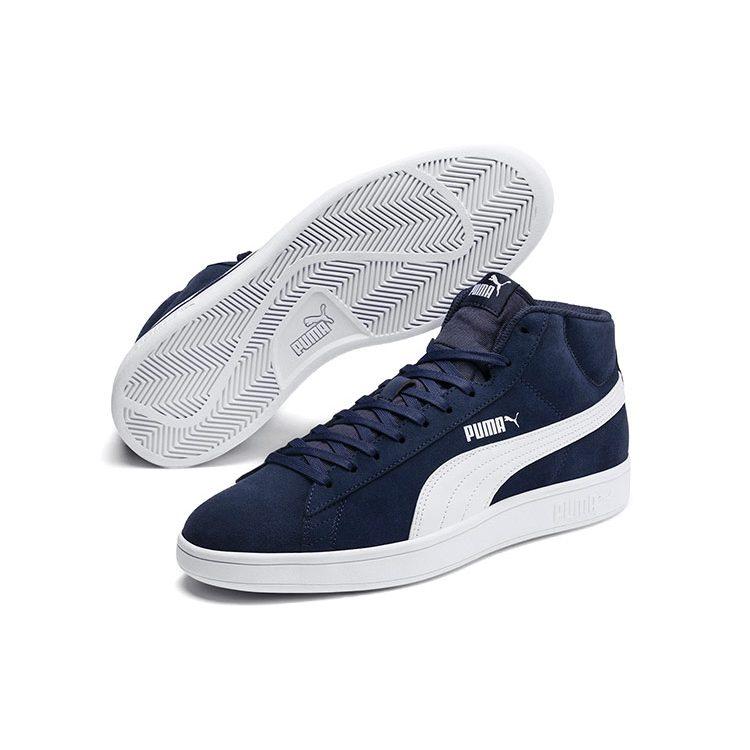 Puma Scarpe da Skateboard Casual Smash V2 Mid Mid Tops Unisex Blu Bianco 366923-04