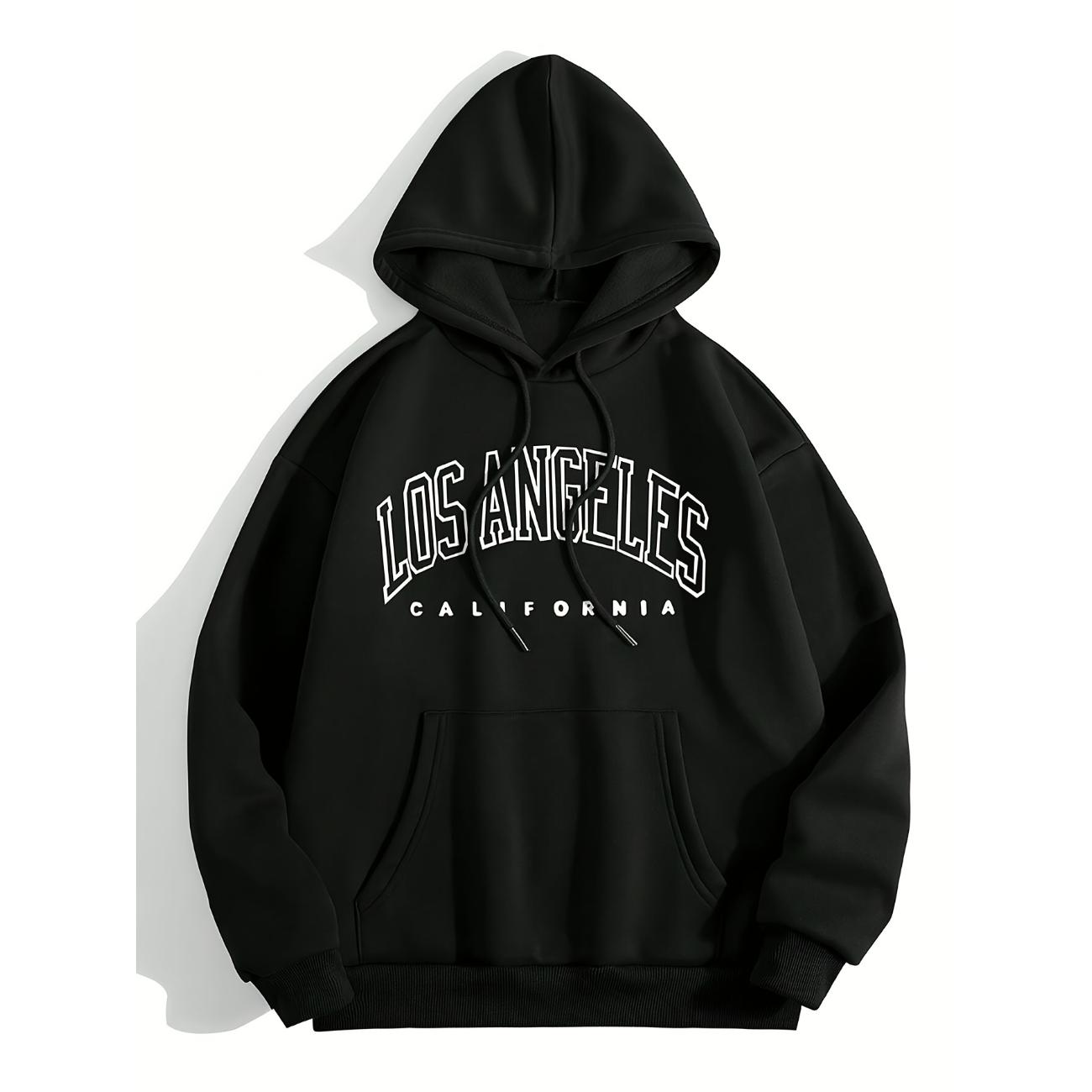 

Женская повседневная толстовка с капюшоном, принт, длинный рукав, карман-кенгуру, теплая спортивная верхняя одежда для весны, осени, зимы XXL чёрный